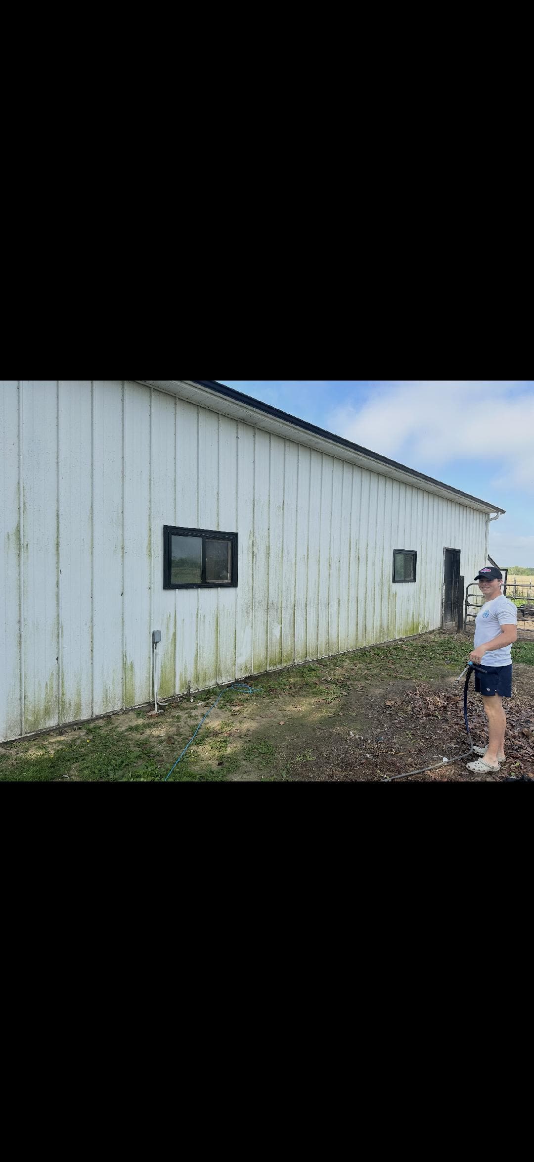 Steel Siding Wash before cleaning